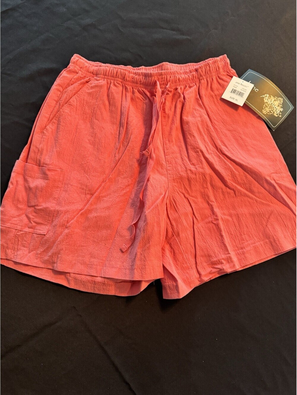 Jane Ashley Women's Size XL Salmon Elastic Waist Cargo Shorts
